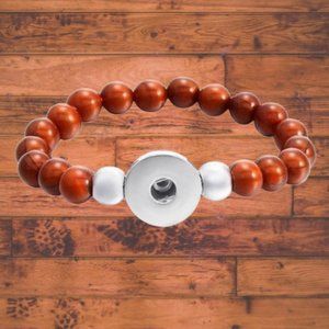 Red/Orange Snap Button Bracelet fits 18/20 Snap